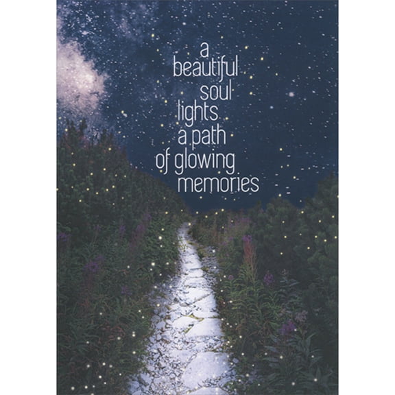Tree-Free Greetings A Beautiful Soul Lights a Path of Glowing Memories Sympathy Card