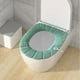 thumbnail image 2 of Toilet Seat Cover Washable Cloth Stretchable Warmer Soft Thicker Foldable Portable for Bedroom, Washable Cloth Toilet Seat Cover, Soft Warmer Thicker Stretchable Design, for Dorm, High, 2 of 5