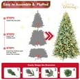 thumbnail image 2 of Bringstar 7FT Prelit Artificial Fake Christmas Tree, Blue Spruce Xmas Tree with 500 Warm White LED Lights, 1845 PE & PVC Mixed Branch Tips, Hinged Pine Tree with Metal Stand for Home Office Décor, 2 of 9