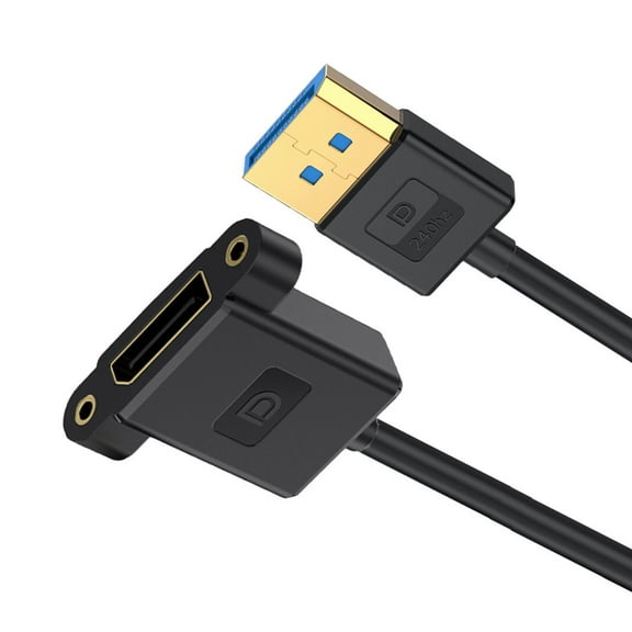 JSER Ultrafine DisplayPort 1.4 DP Male to Female Extension Cable 8K 60hz 4K 144hz for Desktop Laptop Monitor Graphics Card 30cm