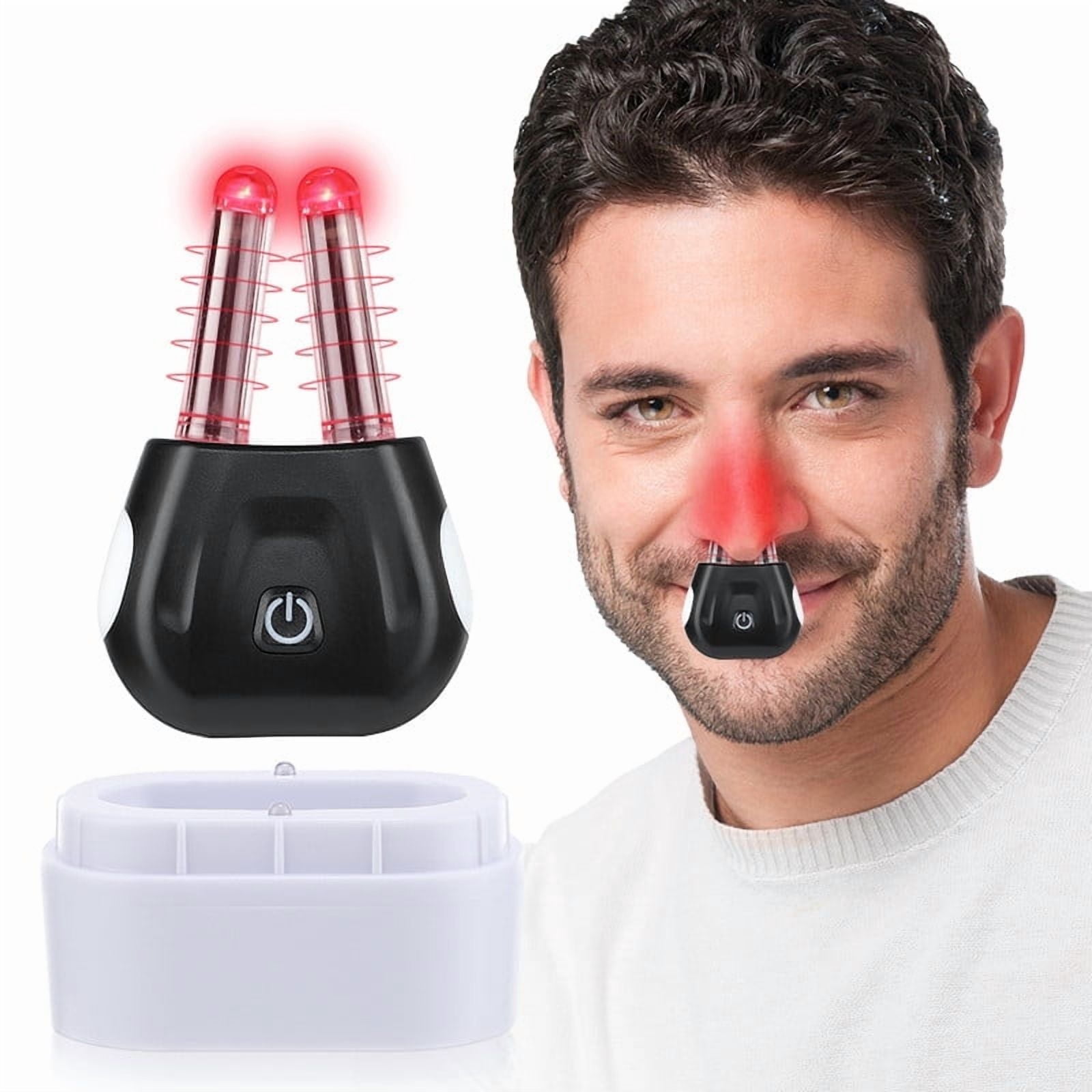 Nasal Relief Device, Portable Nasal Therapy with Infrared, Rechargeable Nasal Health Device with Charging Base & Disinfection Chamber, Ideal for Home & Outdoor