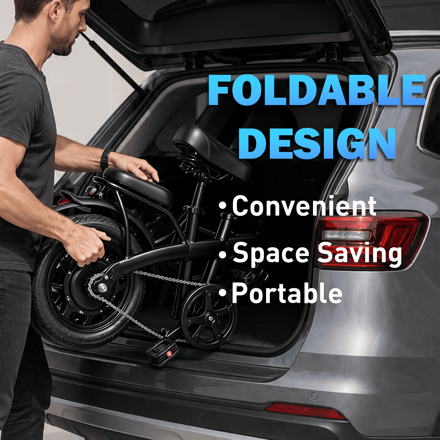 Folding Electric Bicycles,500W Peak Motor,30 Miles 20MPH,Removable Battery,14" Mini Ebike,City Commuter E-Bike,UL2849