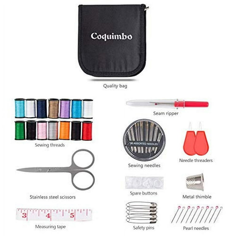  Sewing Supplies Organizer Bag, Double-Layer Sewing Box  Organizer Accessories Storage Bag, Large Sewing Basket Travel Women Sewing  Box for Sewing Supplies, Scissors, Thread, Pins,Needles,Clips (Black)