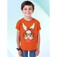 thumbnail image 2 of Easter Bunny With Bubble Gum Funny Egg Hunting Christian Holiday Youth T-shirt, Youth L, Orange, 2 of 5
