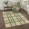 thumbnail image 3 of 5x7 Area Rugs for Living Room Machine Washable Non Slip Low Pile Indoor Rugs, Print Pattern Light Weight Throw Rug for Bedroom, Scallop Plaid, Sage Beige, 3 of 5