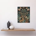 thumbnail image 2 of Rabbit In Abstract Ornate Shrubs Art Nouveau Painting Teal Blue Tan Cute Woodland Creature And Autumn Forest Plants Unframed Wall Art Print Poster Home Decor Premium, 2 of 5