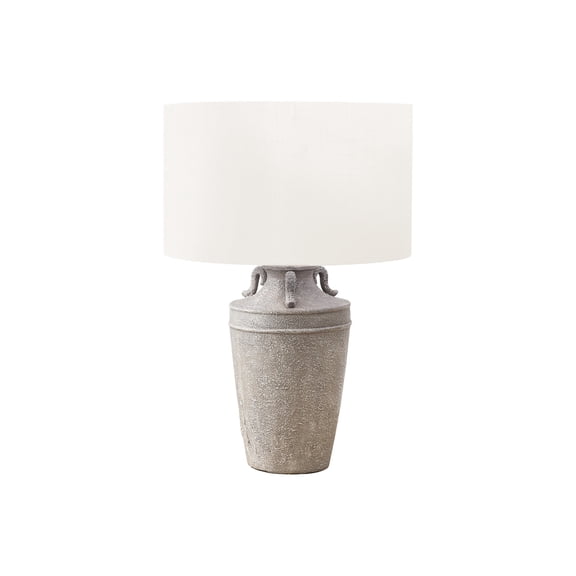 Lighting - 28"h - Table Lamp - Gray Ceramic - Ivory/Cream Shade - Transitional