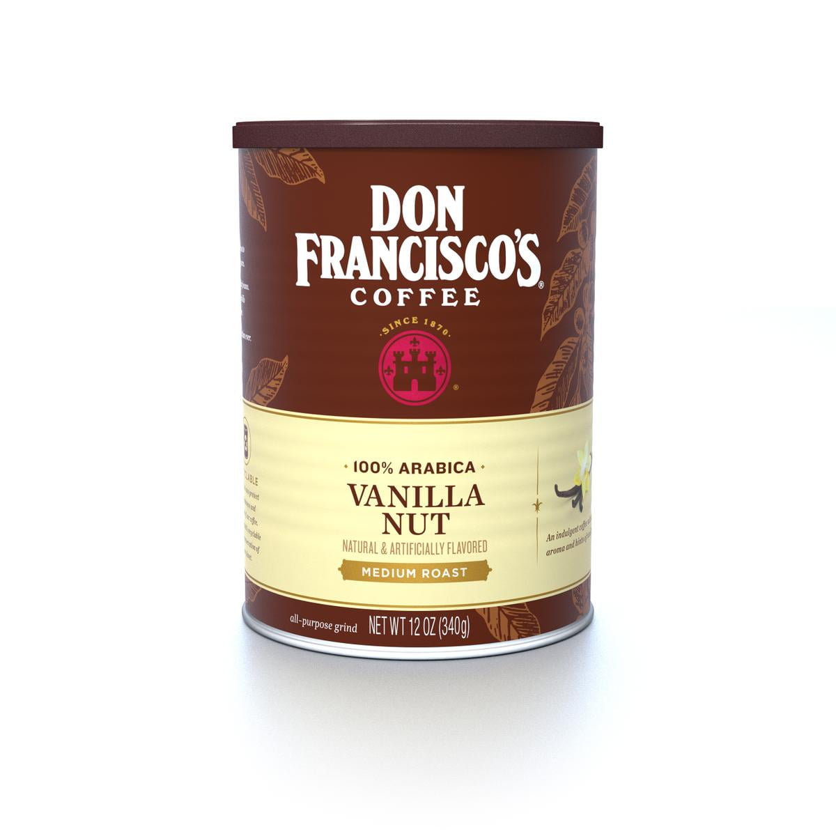 Don Francisco's Vanilla Nut Flavored, Ground Coffee, Medium Roast, 12