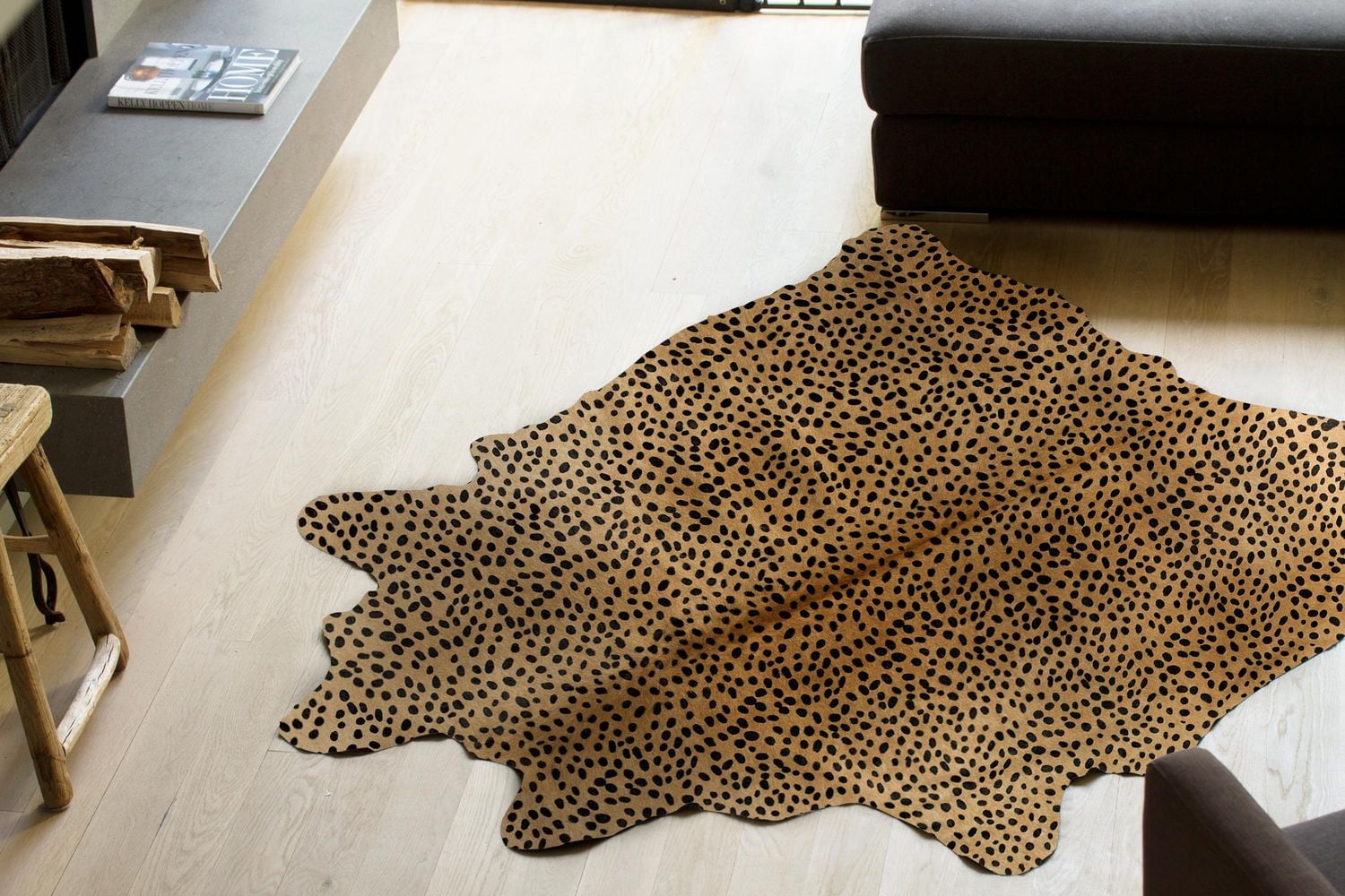 TOGO ANIMAL PRINT COWHIDE RUG - ZEBRA/LEOPARD/TIGER/CHEETAH - 5' X 7'