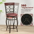 thumbnail image 6 of Costway 26" Swivel Bar Stools Set of 2 with Upholstered Seat Scroll Backrest Footrest Brown, 6 of 8