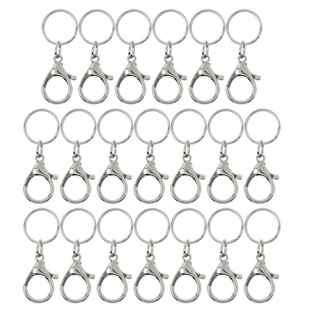 Swivel Lanyard Snap Hook, Rust-Proof Zinc Alloy D-Ring Key Chain Clip, Zipper Handle For Key Chain Handbag Lanyard 7x14mm Small Clip With 12mm Inner Diameter Key Ring,21x35mm Big