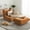 Orange, variant on Vornel Teddy Fleece Bean Bag Chair with Ottoman Set, No Assembly Required, Vacuum Compressed