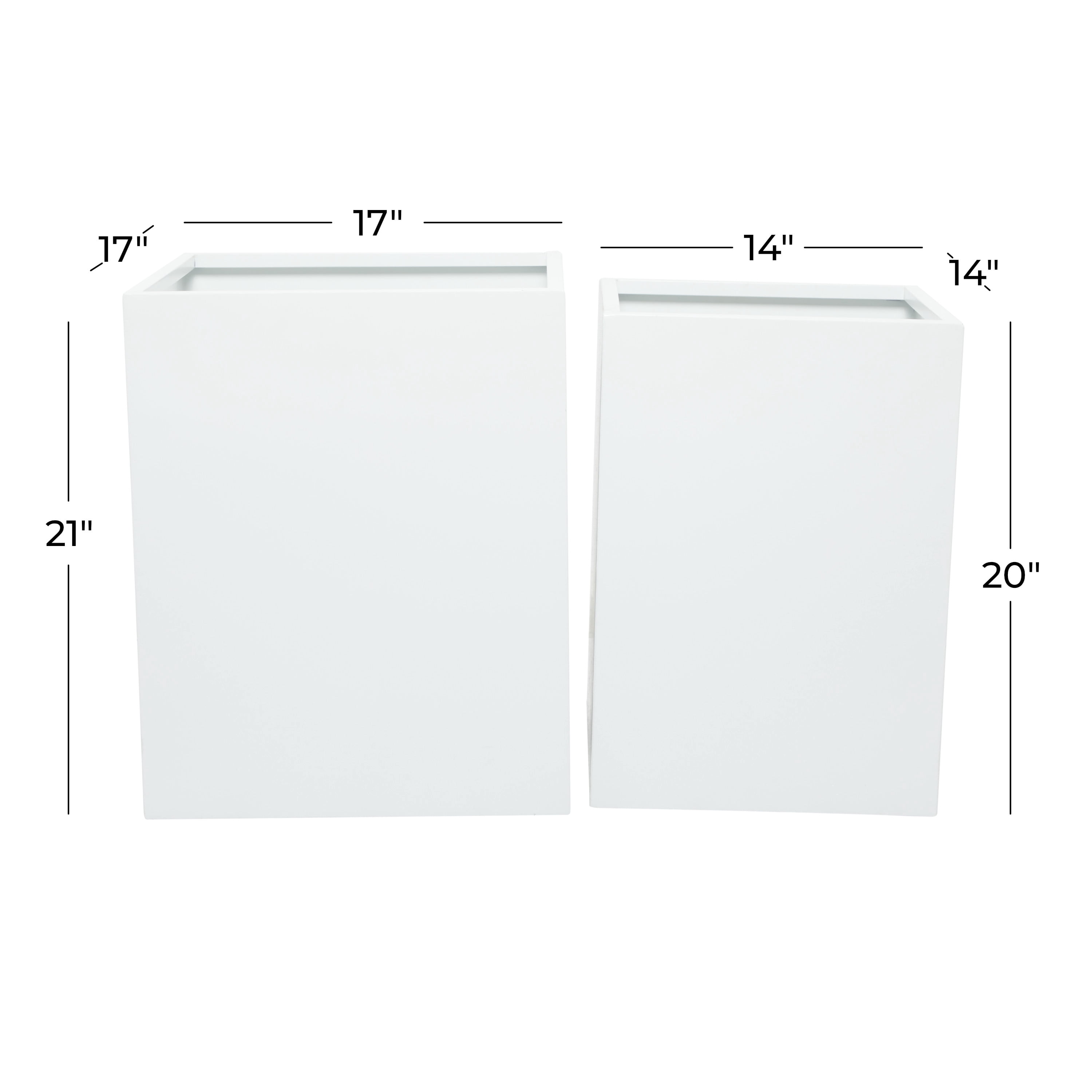 CosmoLiving by Cosmopolitan 17", 14"W Indoor Outdoor White Metal Planter (2 Count)