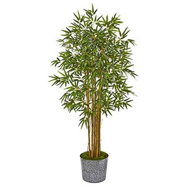 Nearly Natural 9852 5 in. Bamboo Artificial Tree in Tin Planter