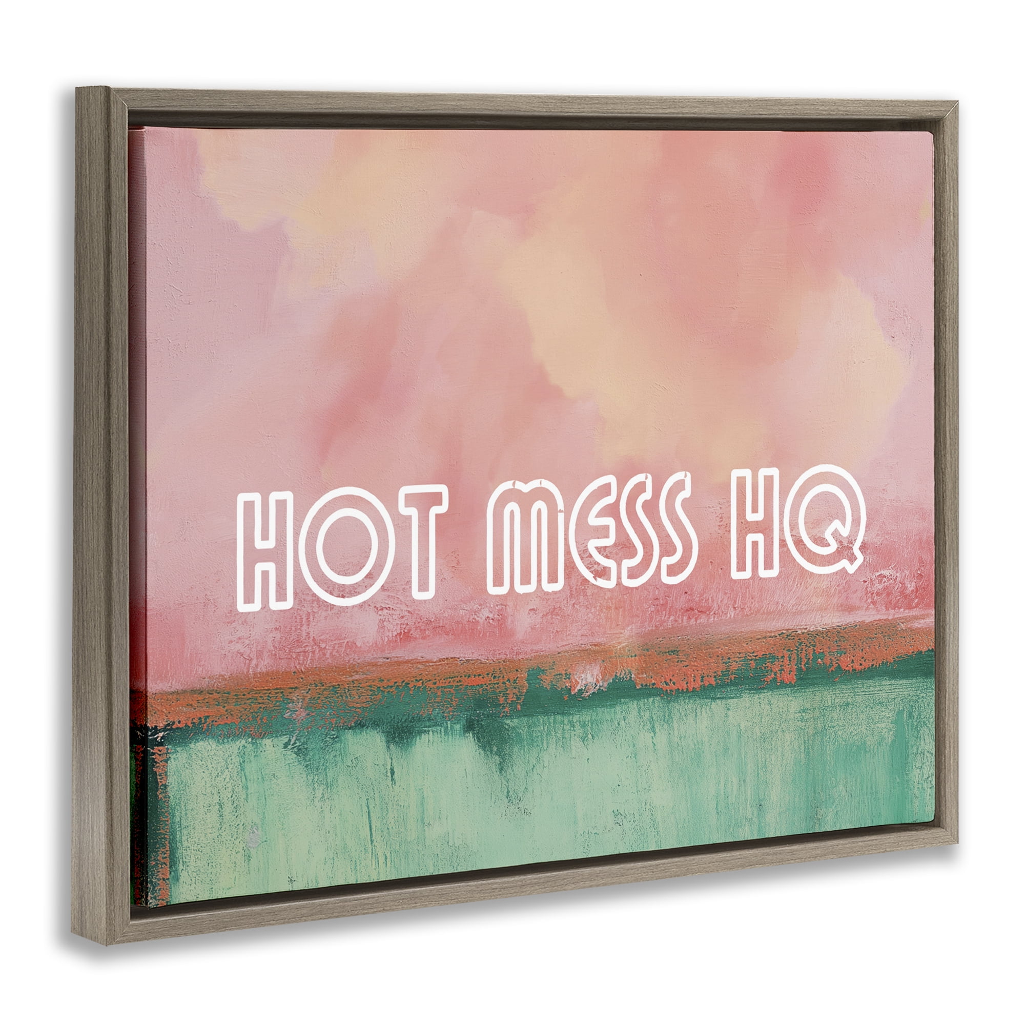 Stupell Industries Hot Mess Headquarters Brown Framed Floater Canvas Wall Art, design by Gina Kelly