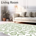 thumbnail image 2 of ODIKA 3'x5' Machine Washable Non-Slip Area Rug, Eclectic Boho with Layered Floral and Leaf Shapes High Traffic Rug with Pad, Green, 552420, 2 of 8