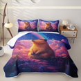 thumbnail image 2 of Erosebridal Animal Capybara Quilt King for Boys Girls,Dreamy Gradient Rainbow King Coverlet Set, 2 of 7
