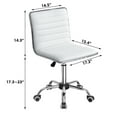 thumbnail image 4 of Furmax Leather Swivel Office Chair - Mid Back Vanity Chair for Makeup Desk, Armless Ribbed Task Chair with Ergonomic Support (White), 4 of 7