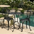 thumbnail image 6 of 3pc Cast Bistro - Aluminium, Black+gold, Backyard & Patio Allure , Floral Design Seating, -, Elegant Legs, Table Beauty,, 6 of 7