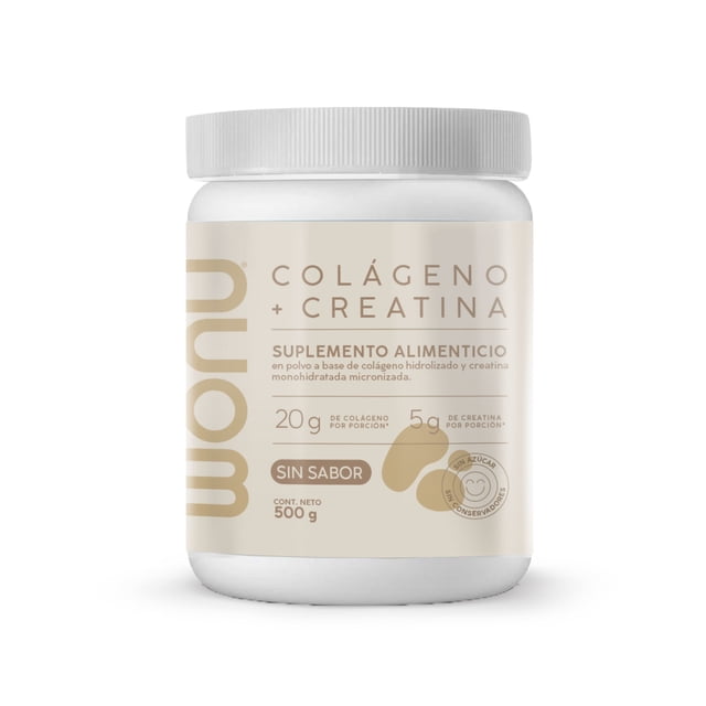 Suplemento Alimenticio Wonu Colágeno + Creatina Monohidratada Micronizada Sin Sabor 500 g