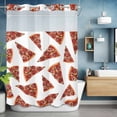 thumbnail image 2 of Realistic Food No Hook Shower Curtain with Snap in Liner Pepperoni Pizza Yummy Thin Crust Waterproof Bathroom Shower Curtain with See Through Top Window for Bathtub 72" x 84", 2 of 9