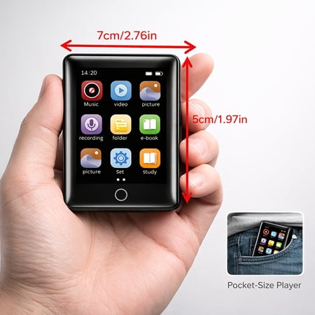 2.4-inch IPS HD Touchscreen MP3 Player, 128GB Expandable, Music/Video/E-Book/Recording, for Running Travel Learning
