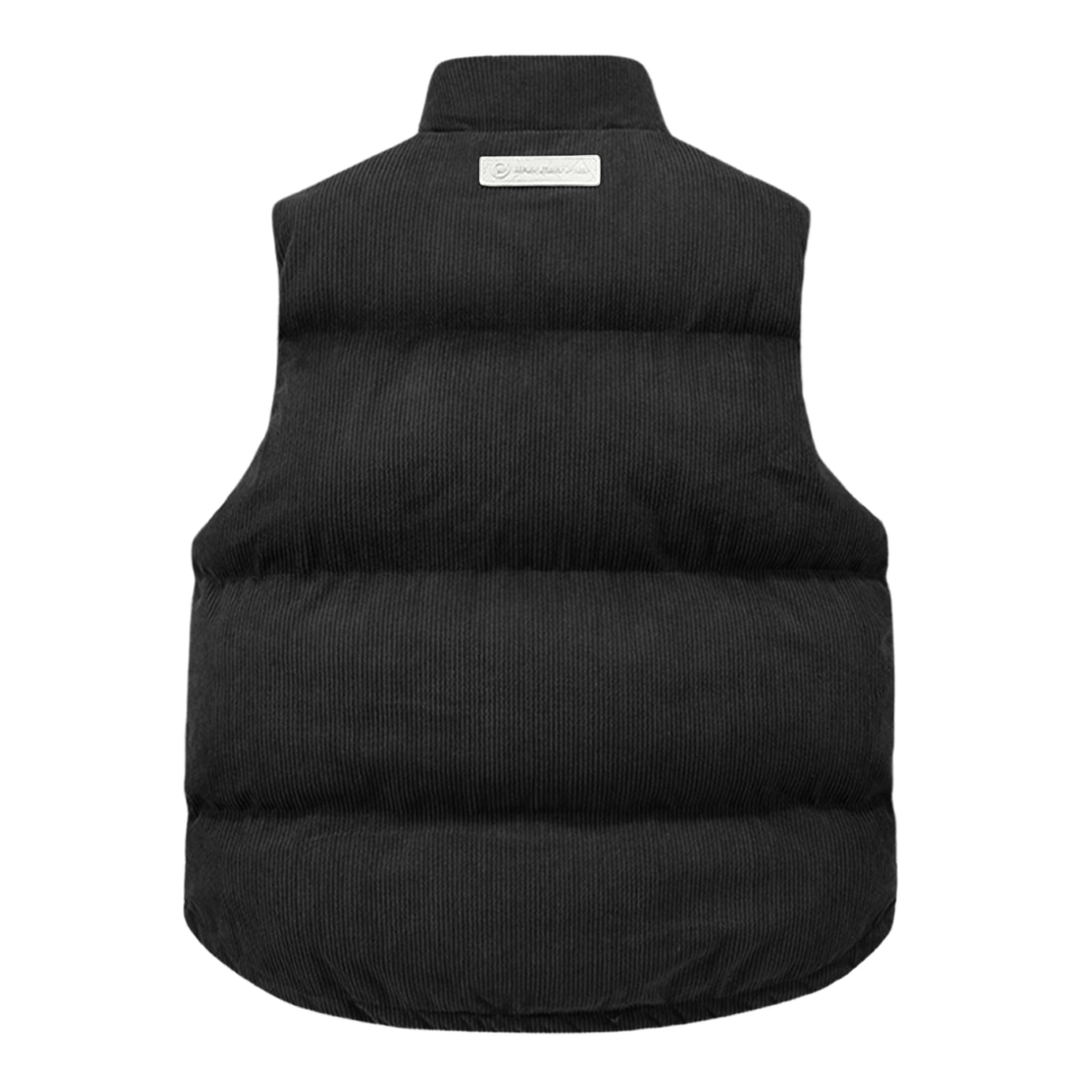 Men's Corduroy Packable Insulated Puffer Vest Outerwear Quilted Water-Resistant Windproof Vest Full Zipper Sleeveless Down Jacket with Pockets Winter Padded Casual Corduroy Jacket Outerwear,Black M