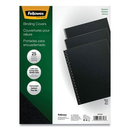 UPC: 0043859537938 | Fellowes Futura Binding System Covers  Square Corners  11 x 8 1/2  Black  25/Pack (5224901)