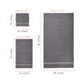 thumbnail image 2 of Beautiful by Drew Barrymore 6-Piece Staggered Tile Bath Towel Set, Soft 100% Cotton, Charcoal, 2 of 4