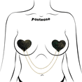 thumbnail image 2 of Chains: Black Shattered Disco Ball Heart with Gold Chains Nipple Pasties by Pastease®, 2 of 4