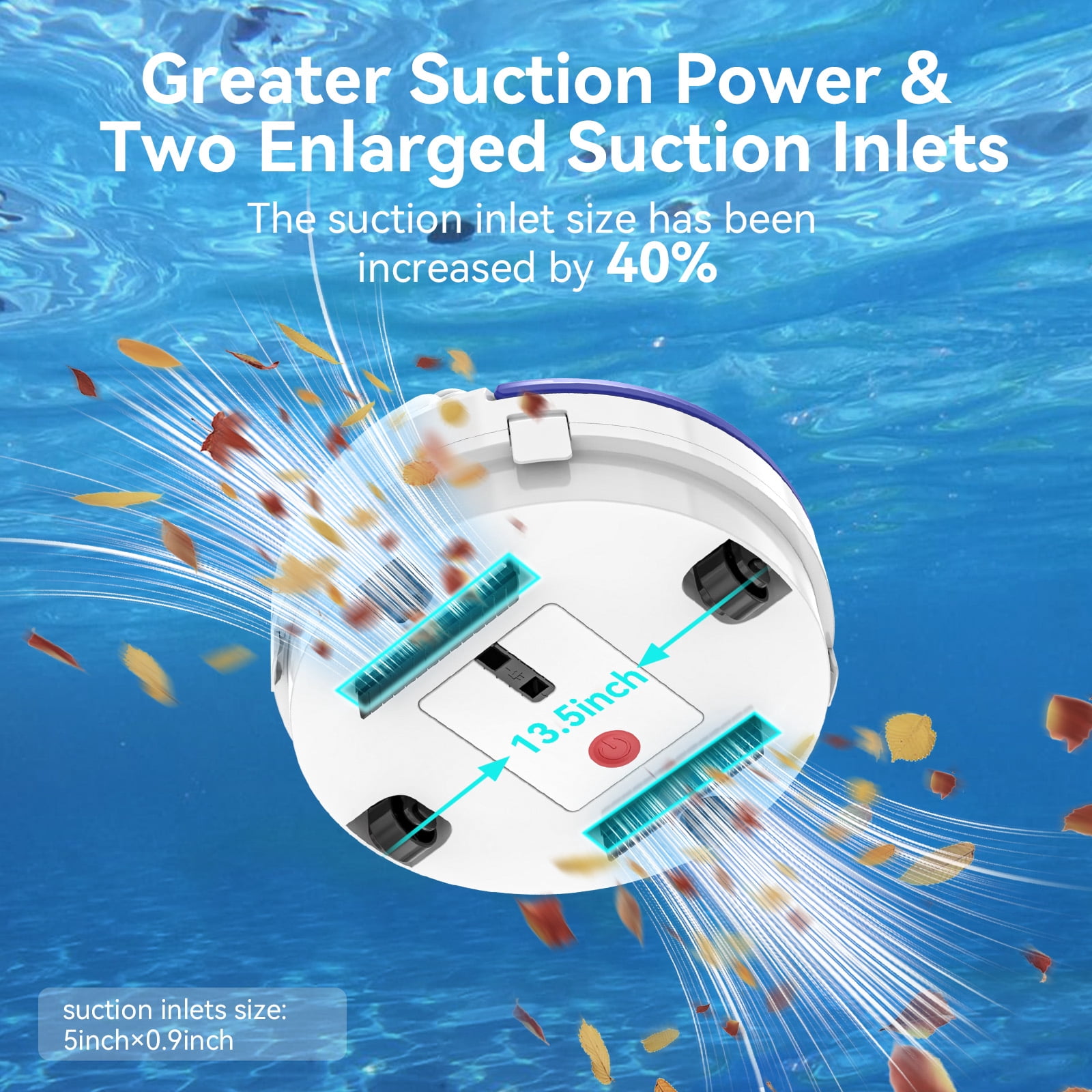 Poolease X2 Cordless Robotic Pool Cleaner, Pool Vacuum for Above Ground Pool, Self-Parking, LED Indicator, Dual-Motor Ideal for Above/Inground Pool, 90Min