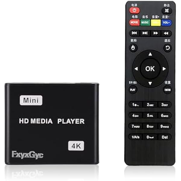 Reproductor multimedia HDMI, reproductor multimedia digital 4K Ultra HD, compatible con unidad USB, tarjeta SD, salida 4K a 30 Hz, decodificación H.265/H.264/AVC MP4/MKV/MP3/TS/Rmvb/Mov/JPG