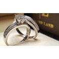 thumbnail image 2 of Cute Female Crystal White Zircon Stone Ring Set Luxury Vintage Rings for Women Boho Jewelry, 2 of 2