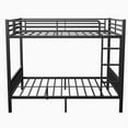 thumbnail image 2 of Queen over Queen Bunk Bed, Heavy Duty Metal Bunk Bed with Safety Guardrail & PVC-covered Ladder for Adults, Teens and Kids (Black), 2 of 10