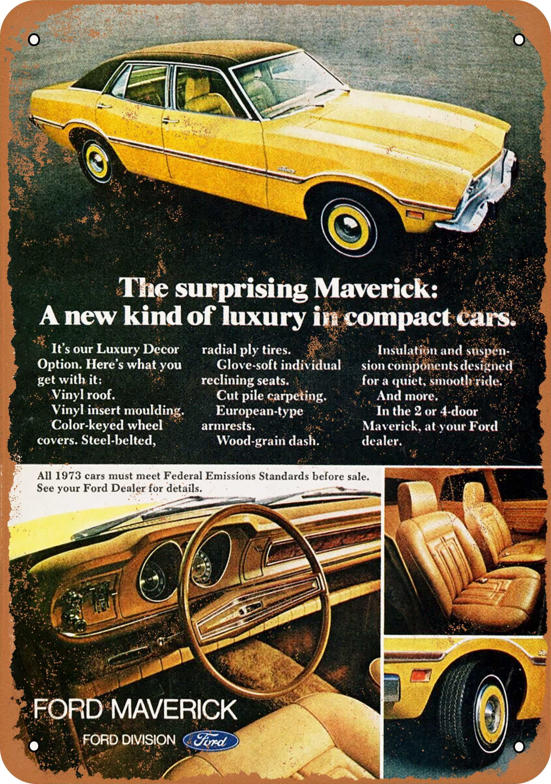 maverick car for sale on 1973 Ford Maverick Metal Sign 7x10 Inch Vintage Look Walmart Com Walmart Com