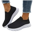 thumbnail image 7 of Walking Shoes Women Casual Lightweight Slip on Loafers Comfy Soft Sole Stretch Knit Mesh Solid Color Sneakers Black Size 9, 7 of 7