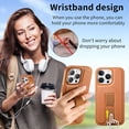 thumbnail image 5 of Dteck Magnetic Detachable Wallet Case for iPhone 16 Pro Max,Luxury Leather Card Slots Wallet Case Compatible with MagSafe Stand Wristband Design Cover for iPhone 16 Pro Max,Brown, 5 of 7