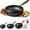 24cm / 9.45 in, variant on CLIQKWEN Japanese Cast Iron Wok, Traditional Uncoated Thick Iron Cookware, Non-Stick Carbon Steel Wok Pan with Lid, Multipurpose Kitchen Frying Pan