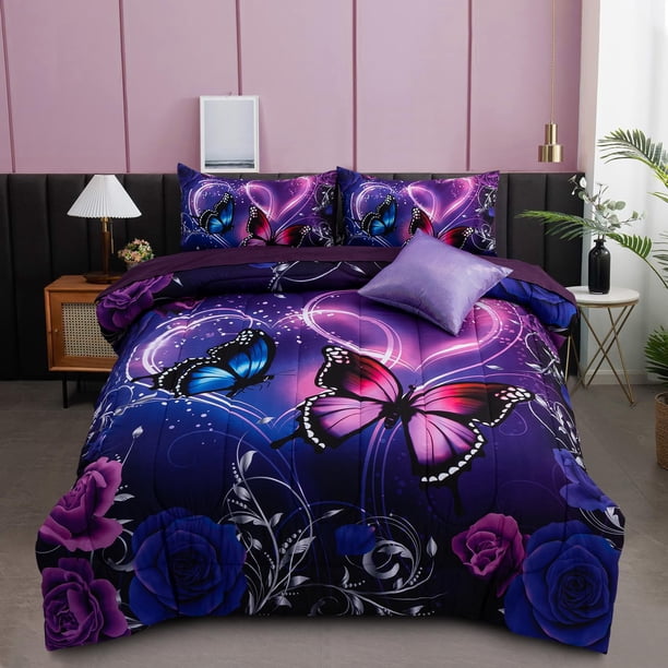 Bed in A Bag A Nice Night Galaxy Púrpura y Azul, 6 unidades