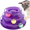 thumbnail image 7 of Purrfect Feline Titan's Tower Cat Puzzle Toy, Ball Tower - Purple - 4 Tier, 7 of 7