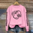 thumbnail image 4 of Jinhomg Womens Game Day Sweatshirts Cute Football Graphic Pullover Tops Lightweight Comfy Long Sleeve Crewneck Sweatshirt Pink XL, 4 of 5