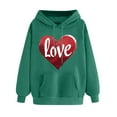 thumbnail image 2 of SOOMLON Valentines Day Hoodies for Women Lover Valentines Gift Plus Size Tunic Long Sleeve Crewneck Sweatshirts Tops Funny Heart Graphic Pullovers Shirts Fashion Holiday Outfits 2025 Army Green XL, 2 of 5