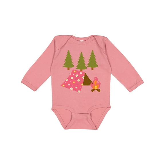Inktastic Summer Camp Girls Camping Girls Long Sleeve Baby Bodysuit