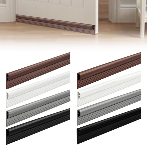 Apeya Weather Stripping Door Seal, Adhesive TPE Door Bottom Strip Draft Stopper, Transparent Small Soundproof Door Sweep for Wooden Glass Doors, 1.2 Inchx33Ft