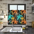 thumbnail image 7 of Coolnut Palm Tree Kitchen Curtains UV Protected Tier Curtains 2 Panels Kitchen Tiers Half Window Curtains for Guest Room Bathroom Laundry Room Basement, 36 x 27 Inch Home Decor, 7 of 7
