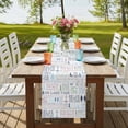 thumbnail image 4 of Ocean Nautical Table Runner, Rustic Anchors Fish Oars Lighthouses Washable Cotton Linen Table Runners 90 Inches Long, Dresser Scarf Runner for Dining/Coffee/Kitchen/Hallway Tables 13''x90'', 4 of 9