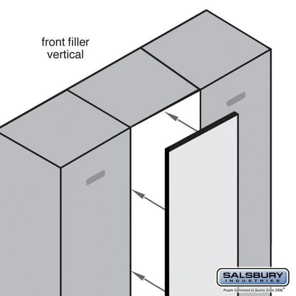 Front Filler - Vertical - 15 Inches Wide for Designer Wood Locker - Cherry
