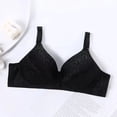 thumbnail image 3 of Bigersell Wireless Bras for Women Lace V-Neck Push up Bra No Underwire Womens Full Figure T-Shirt Bra Comfort Soft Cup Breathable Padded Bralette, B12-17, Black, XL, 3 of 4