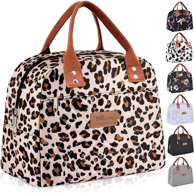 Bolsa Térmica para Almuerzo HOMESPON para Mujeres y Hombres Adultos con Estampado de Leopardo