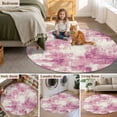 thumbnail image 5 of Pink Ombre Round Area Rug 3.3Ft Washable Circle Rugs for Dining Room Table, Gradient Abstract Art Vintage Non-Slip Carpet Floor Mats Indoor Outdoor Carpet Runner Aesthetic Home Decor, 5 of 8